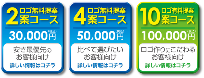 ロゴ・ロゴマーク無料提案コース一覧表